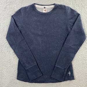 Relwen Sweatshirt Mens Small Crewneck Long Sleeve Knit Logo Outdoor Thermal Blue